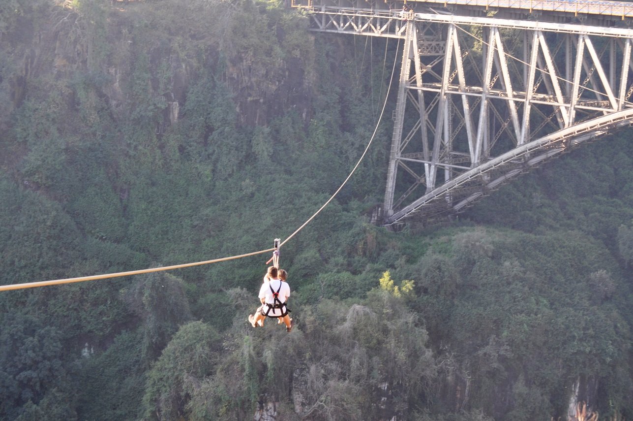 Zip Lining Over the Zambezi